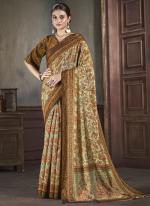 Natural Silk Multi Colour Casual Wear Printed Saree